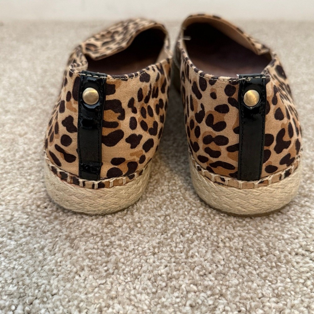 Dr. Scholls Espadrille Flats Womens 9 Leopard Print Animal Slip On Be Energized - Picture 5 of 8